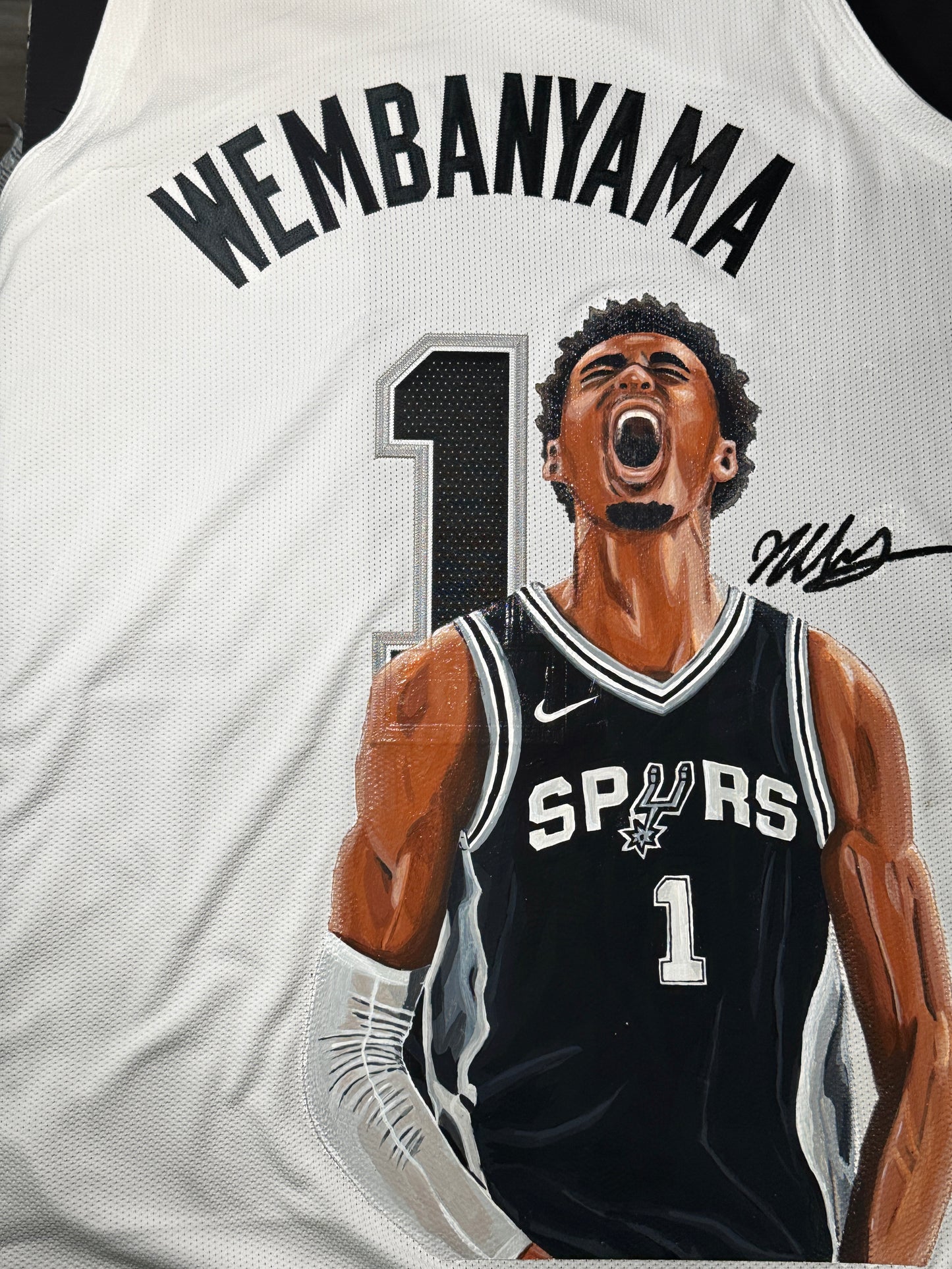 Custom-painted Victor Wembanyama jersey
