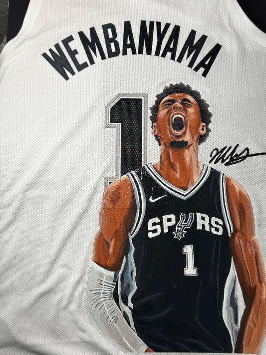 Custom-painted Victor Wembanyama jersey