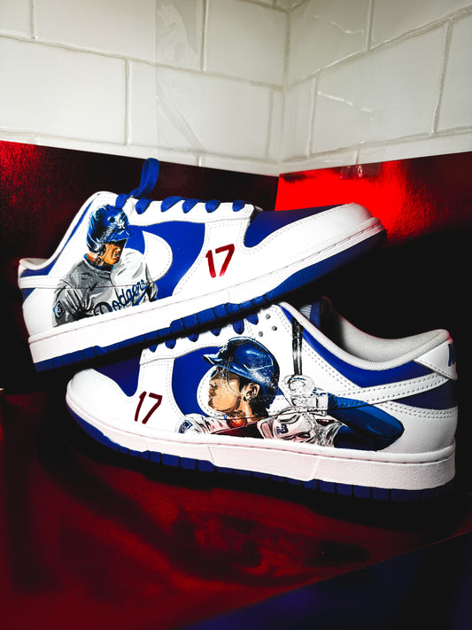 Custom-painted Nike Dunks featuring Shohei Ohtani